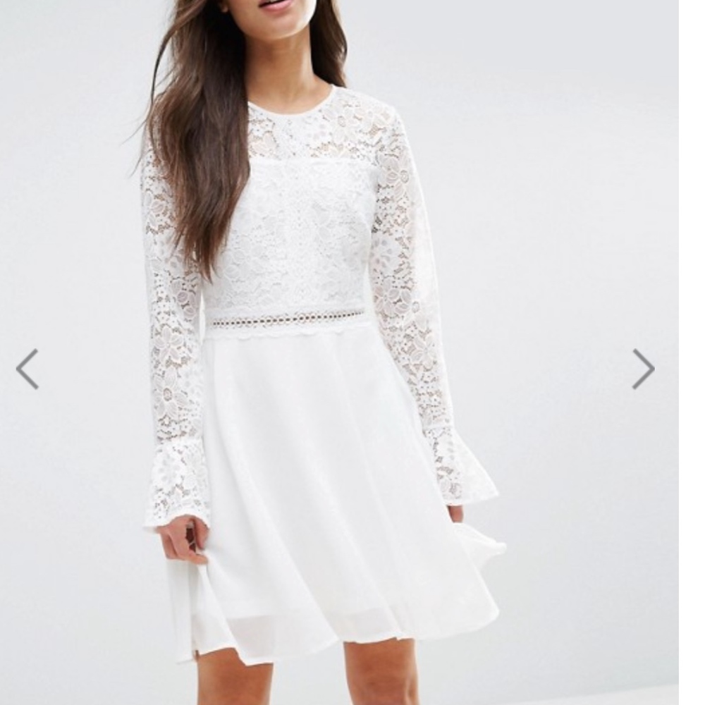 White Lace Skater Dress